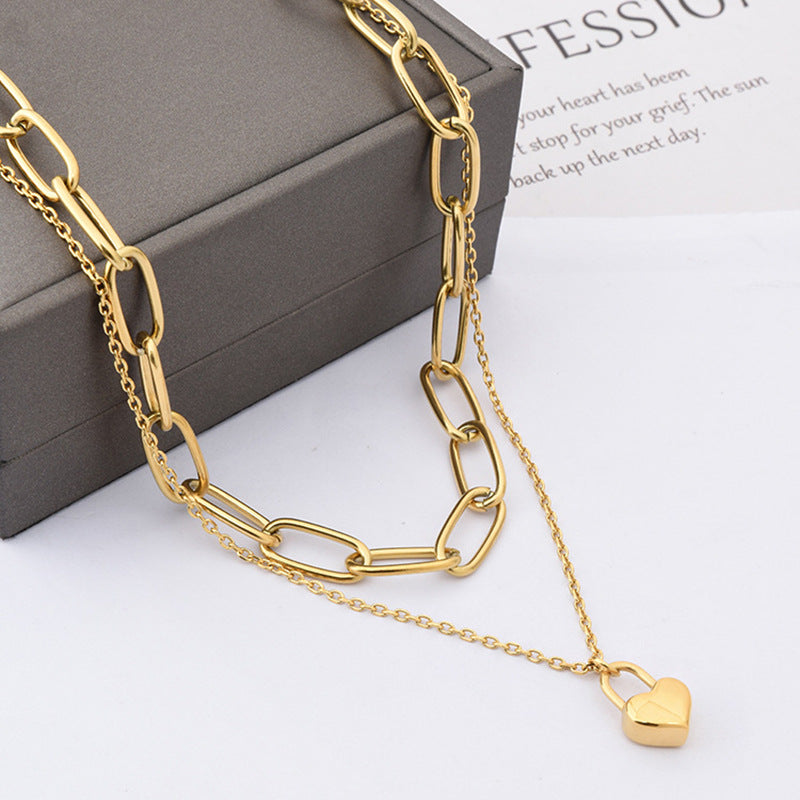 PVD Coated 18K Gold Plated  Non Tarnish 304 Stainless Steel Necklace