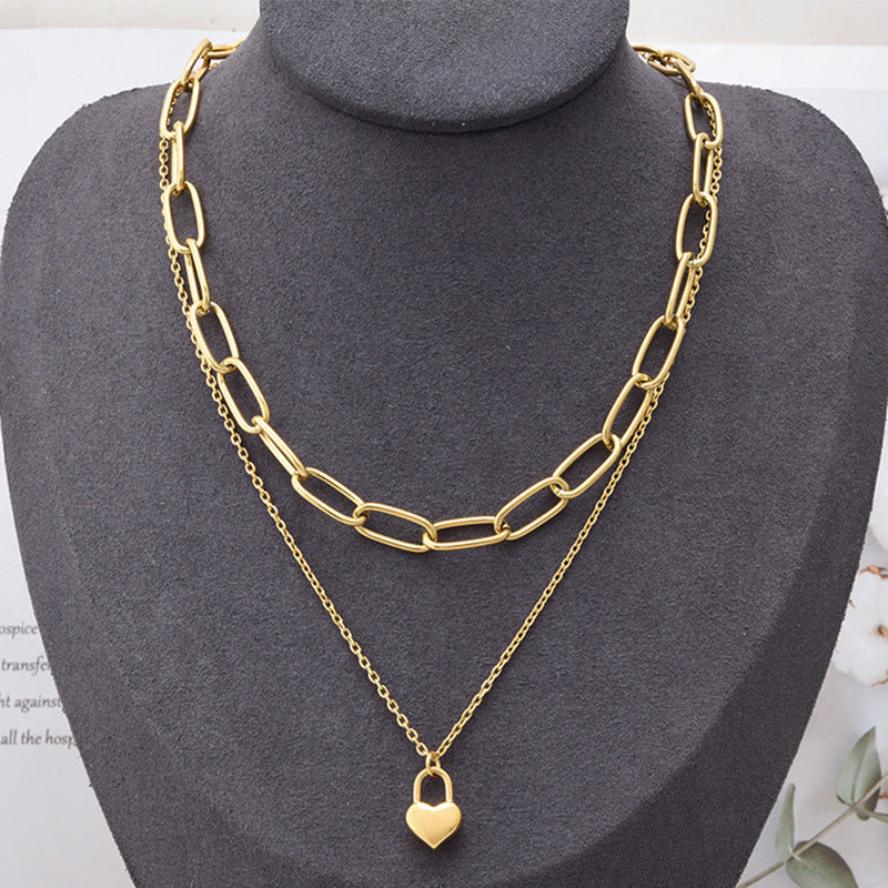PVD Coated 18K Gold Plated  Non Tarnish 304 Stainless Steel Necklace