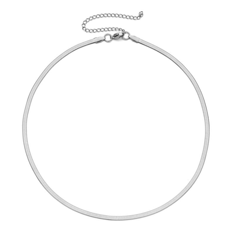 Simple Style Geometric Stainless Steel Plating Necklace-Snake Chain