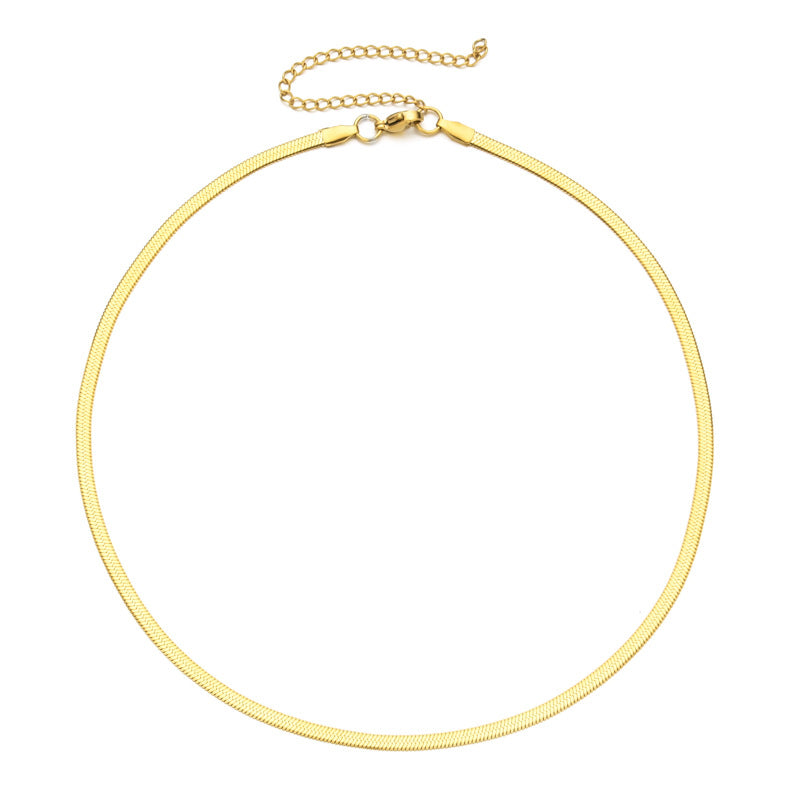 Simple Style Geometric Stainless Steel Plating Necklace-Snake Chain