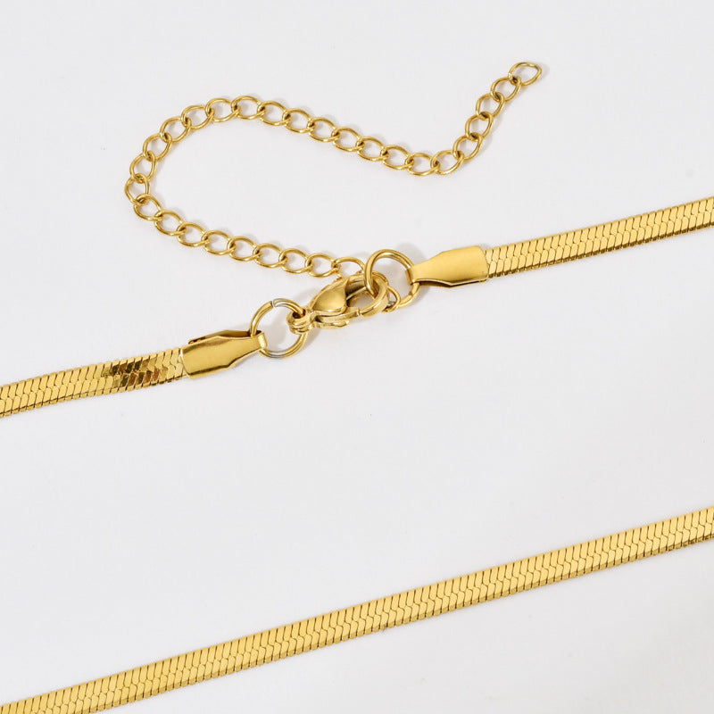 Simple Style Geometric Stainless Steel Plating Necklace-Snake Chain