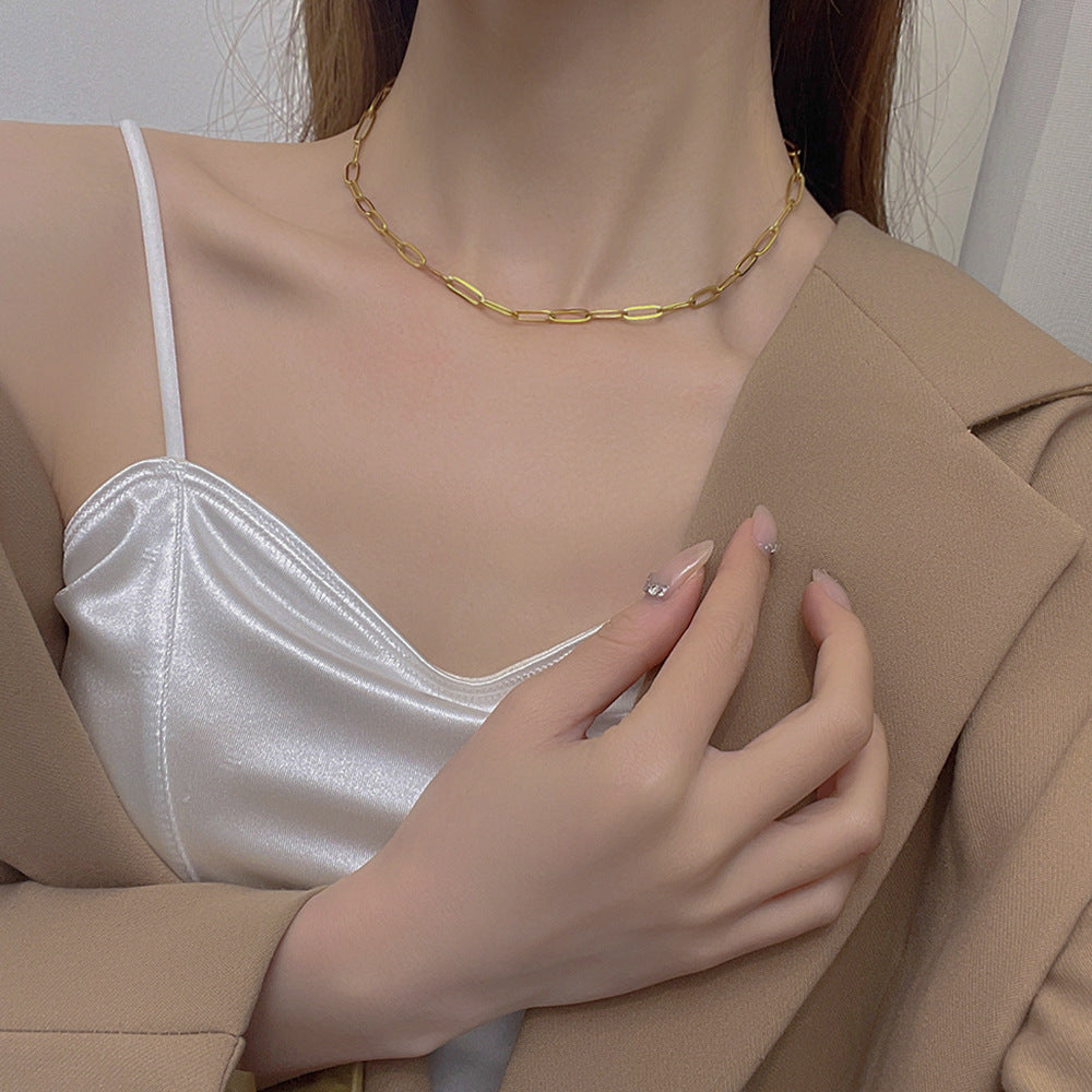PVD Coated Real Gold Plated 18K 304 Stainless Steel Vintage Style Waterproof Non Tarnish Necklace & Bracelet Set.