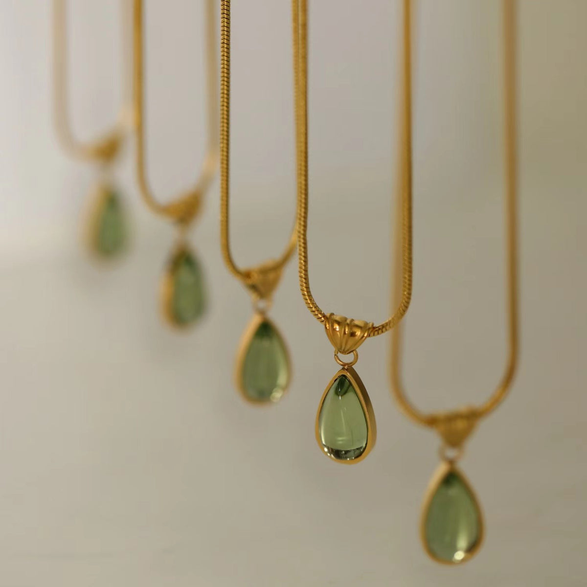 Water Droplets 304 Stainless Steel 18K Gold Plated PVD Coated Plating Snake Chain Necklace