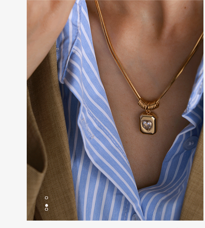 PVD Coated 18K Gold Plated  304 Stainless Steel Vintage Style  Waterproof Non Tarnish Pendant Necklace