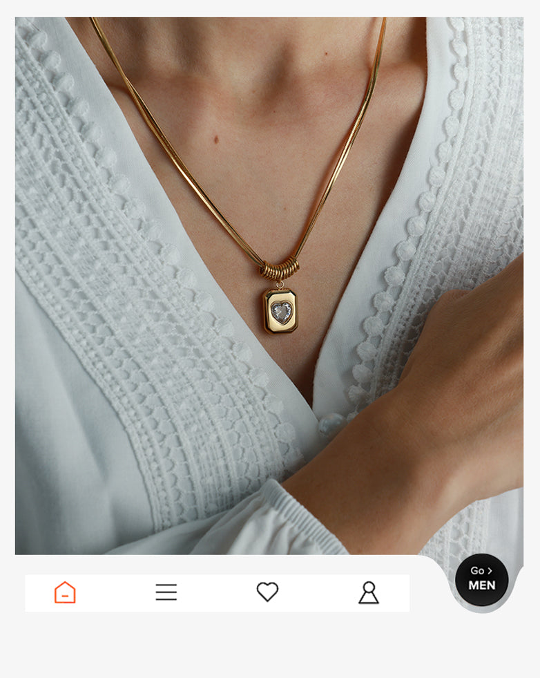 PVD Coated 18K Gold Plated  304 Stainless Steel Vintage Style  Waterproof Non Tarnish Pendant Necklace