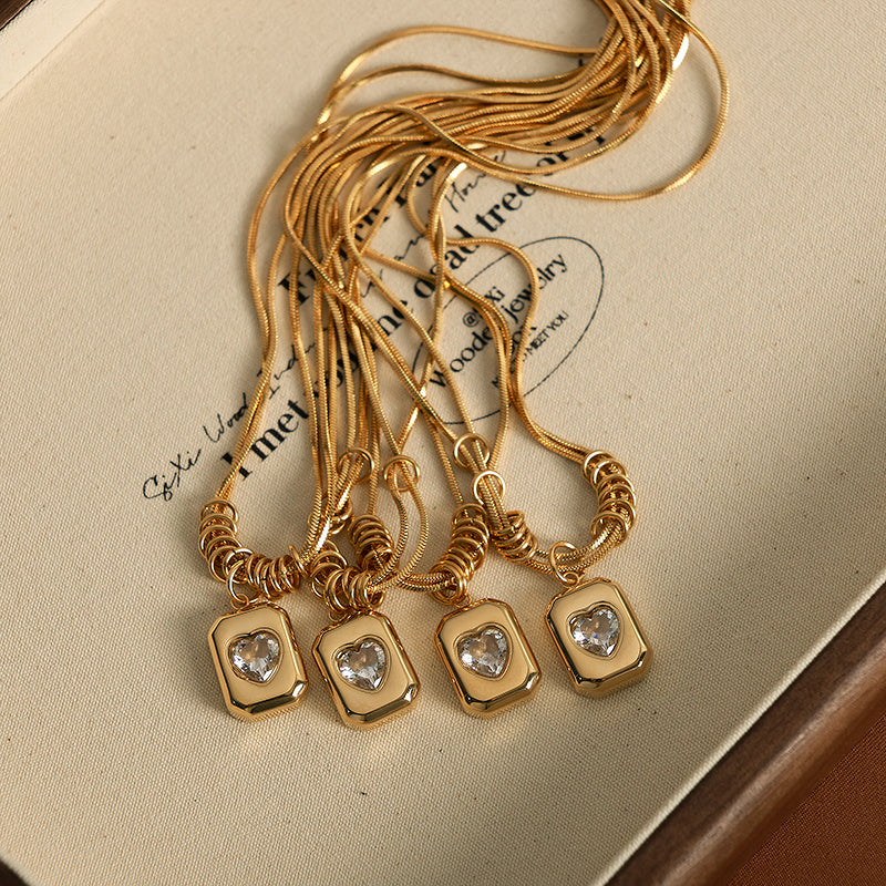 PVD Coated 18K Gold Plated  304 Stainless Steel Vintage Style  Waterproof Non Tarnish Pendant Necklace