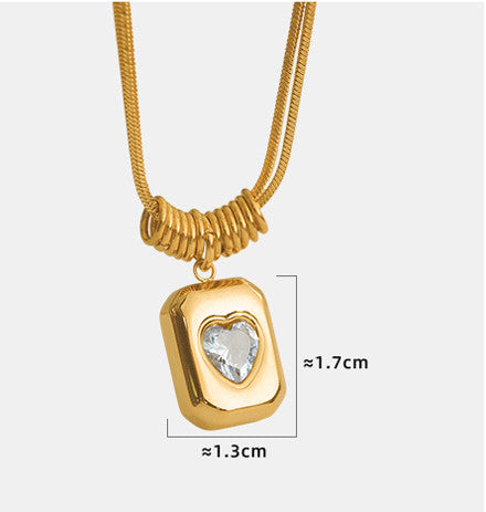 PVD Coated 18K Gold Plated  304 Stainless Steel Vintage Style  Waterproof Non Tarnish Pendant Necklace