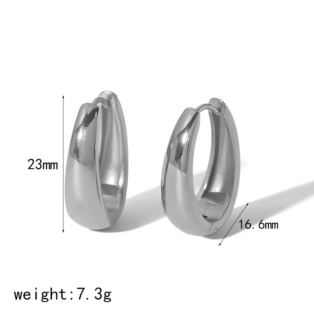 1 Pair Basic French Style  U Shape 304 Stainless Steel 14K Gold Plated Earrings