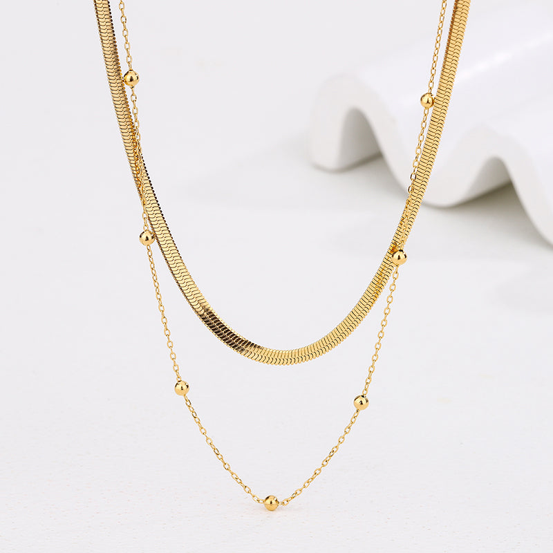Ion Plating (IP) 18K Gold Plated Geometric Non Tarnish 304 Stainless Steel Necklace