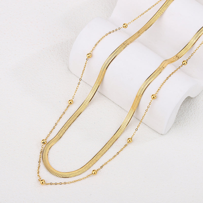 Ion Plating (IP) 18K Gold Plated Geometric Non Tarnish 304 Stainless Steel Necklace