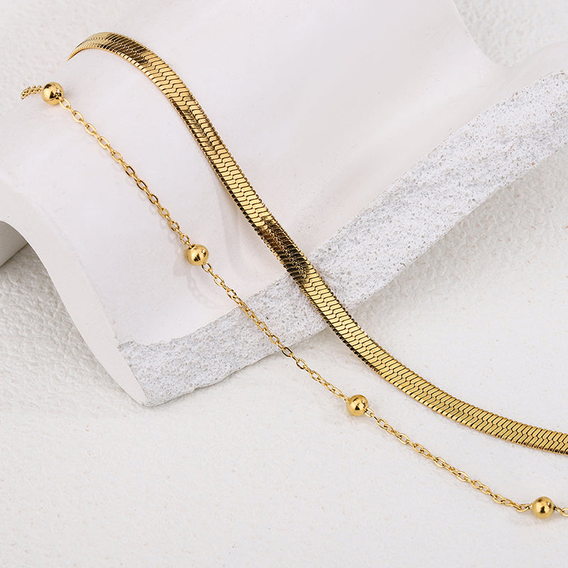 Ion Plating (IP) 18K Gold Plated Geometric Non Tarnish 304 Stainless Steel Necklace