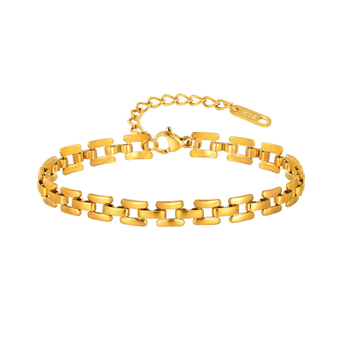 PVD Coated Real Gold Plated 18K Stainless Steel Bracelet.