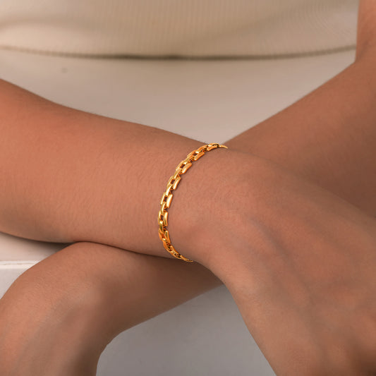 PVD Coated Real Gold Plated 18K Stainless Steel Bracelet.
