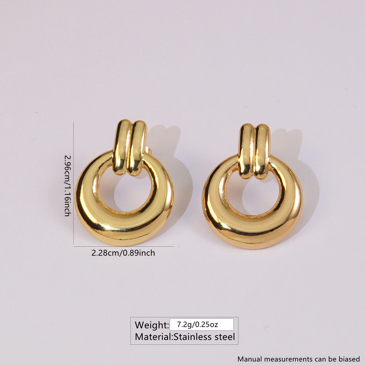Elegant 304 Stainless Steel Gold Electroplating Ear Studs