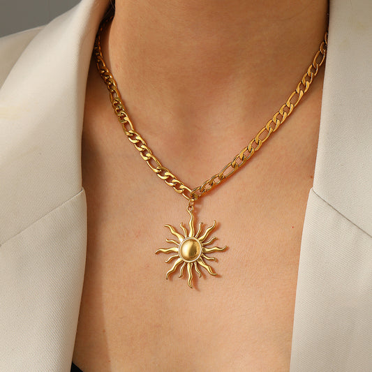 Ion Plating (IP) 18K Gold Plated Non Tarnish 304 Stainless Steel Pendant Necklace