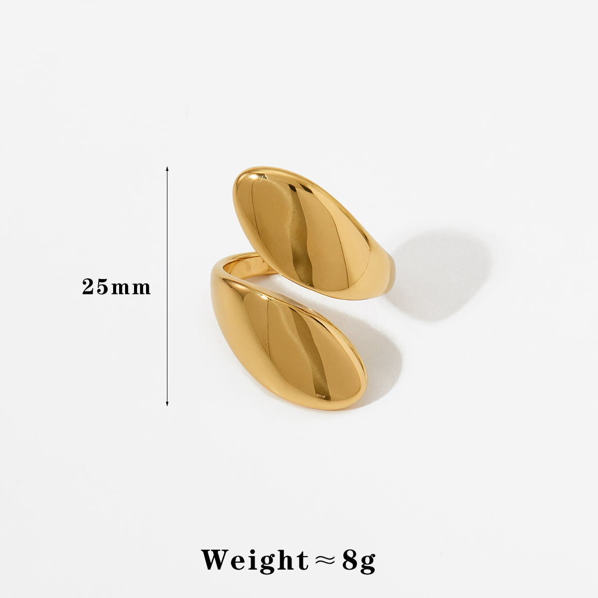 316 Stainless Steel Ion Plating (IP) Real Gold Plated  Non Tarnish Gold  Ring.