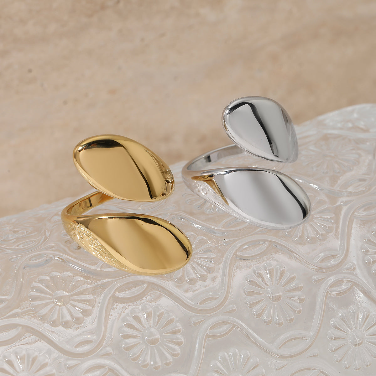 316 Stainless Steel Ion Plating (IP) Real Gold Plated  Non Tarnish Gold  Ring.