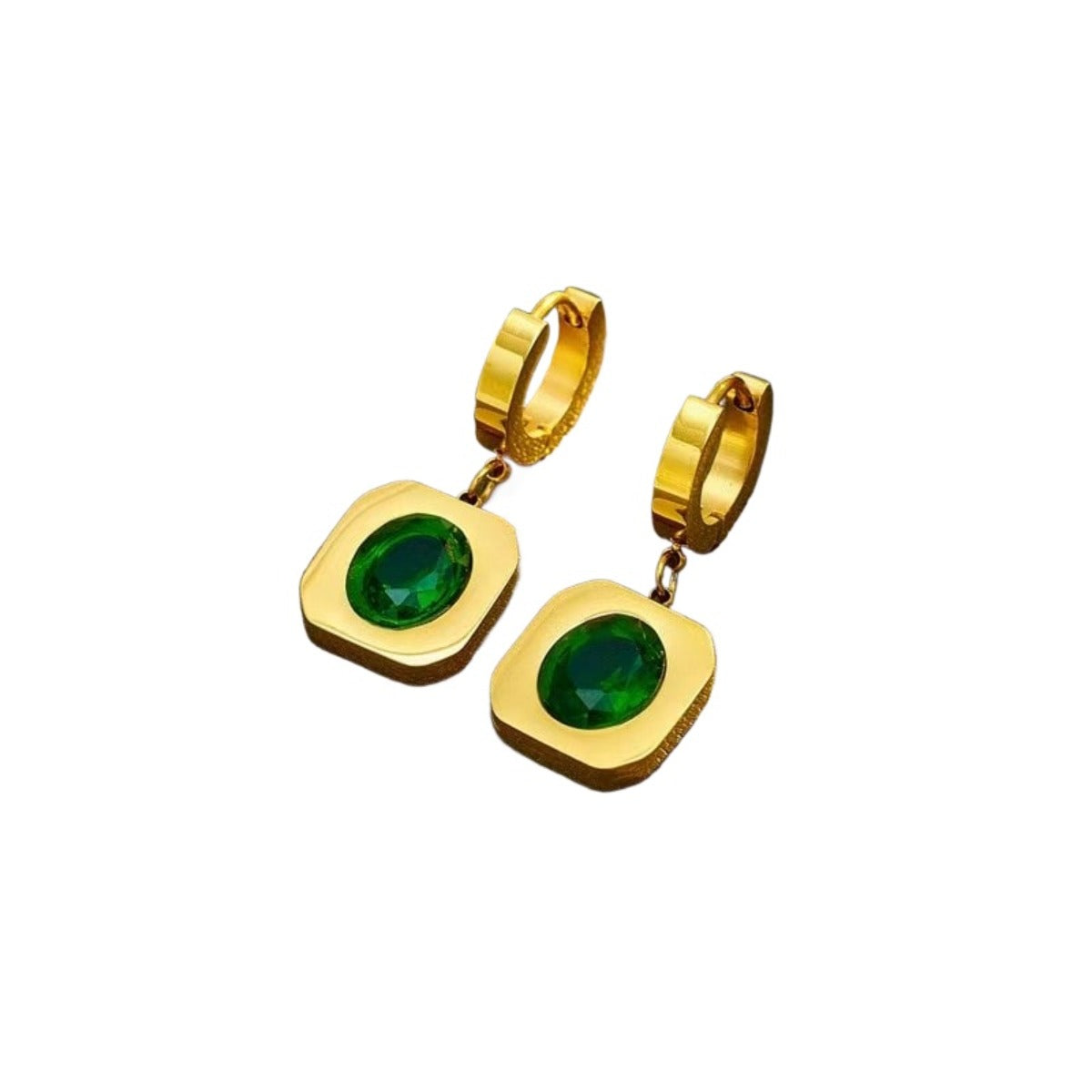 Ion Plating (IP) 18K Real Gold Plated Non Tarnish 316 Stainless Steel Earrings Necklace Jewelry Set