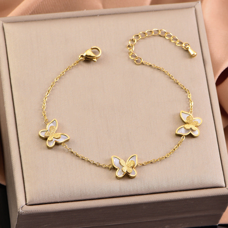 304 Stainless Steel Butterfly PVD Coated 18K Real Gold Plated Cute Waterproof Non Tarnish Jewellery Set