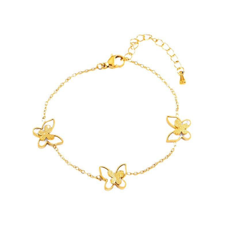 304 Stainless Steel Butterfly PVD Coated 18K Real Gold Plated Cute Waterproof Non Tarnish Jewellery Set