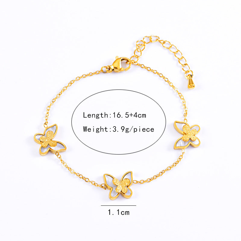 304 Stainless Steel Butterfly PVD Coated 18K Real Gold Plated Cute Waterproof Non Tarnish Jewellery Set