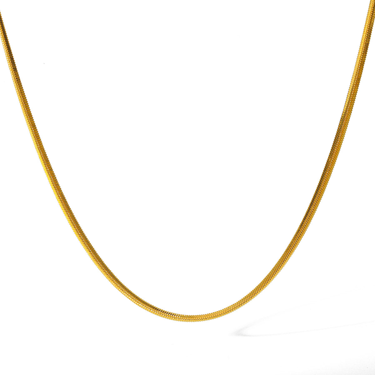 Vacuum Electroplating (In Furnace) Plated 18K Real Gold 316 Stainless Steel Lobster Clasp Elegant Minimalist Style Unisex Push Clasp Necklace