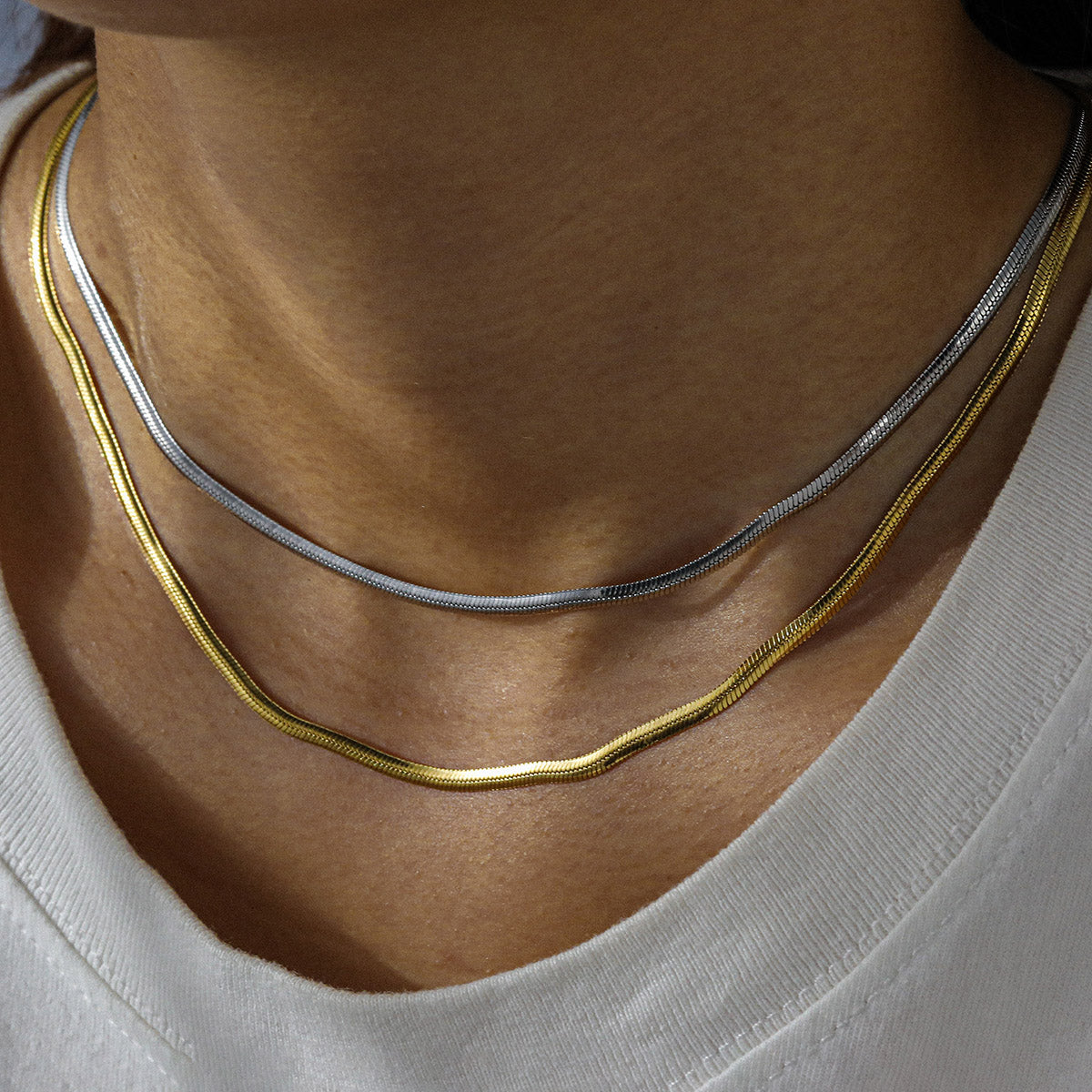 Vacuum Electroplating (In Furnace) Plated 18K Real Gold 316 Stainless Steel Lobster Clasp Elegant Minimalist Style Unisex Push Clasp Necklace
