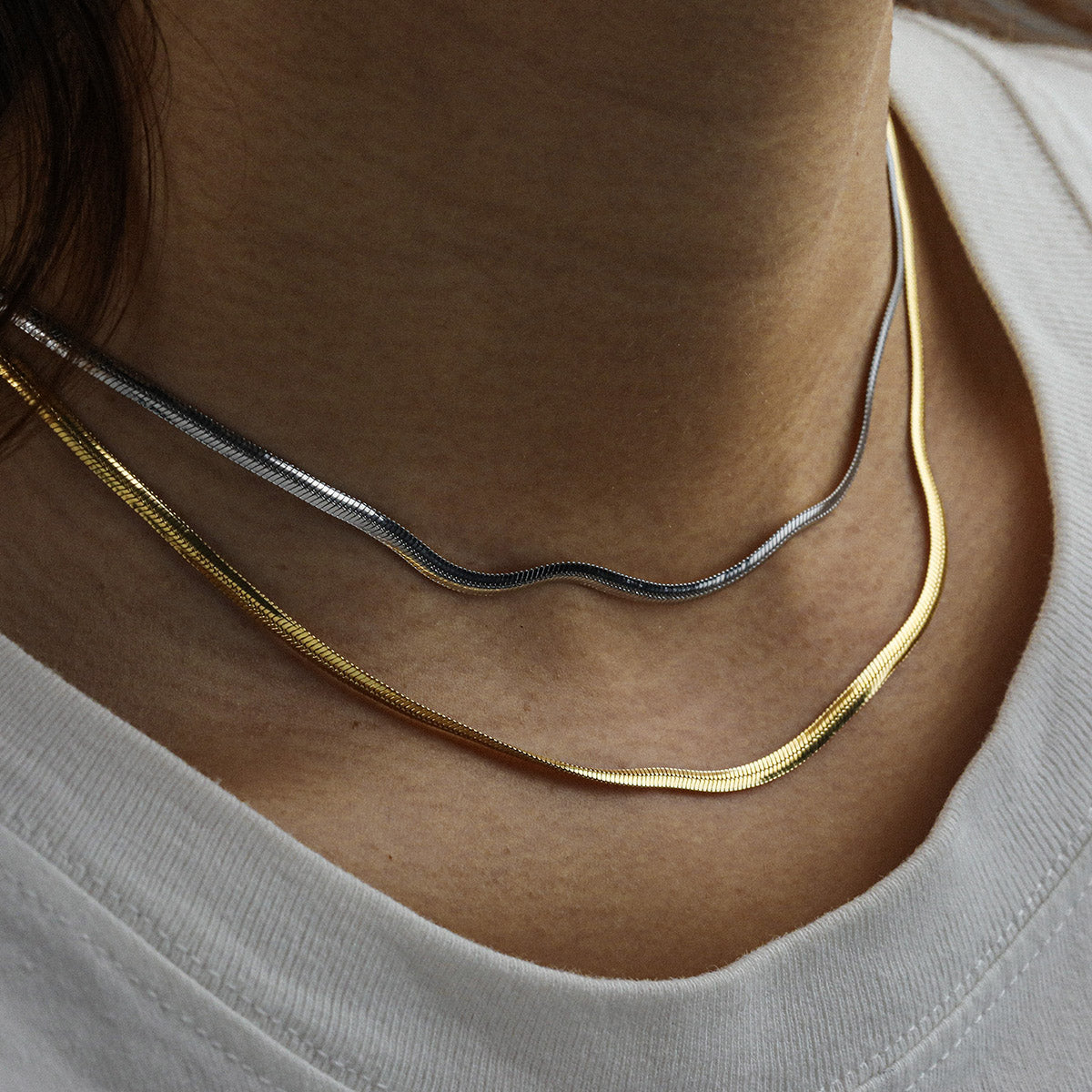 Vacuum Electroplating (In Furnace) Plated 18K Real Gold 316 Stainless Steel Lobster Clasp Elegant Minimalist Style Unisex Push Clasp Necklace