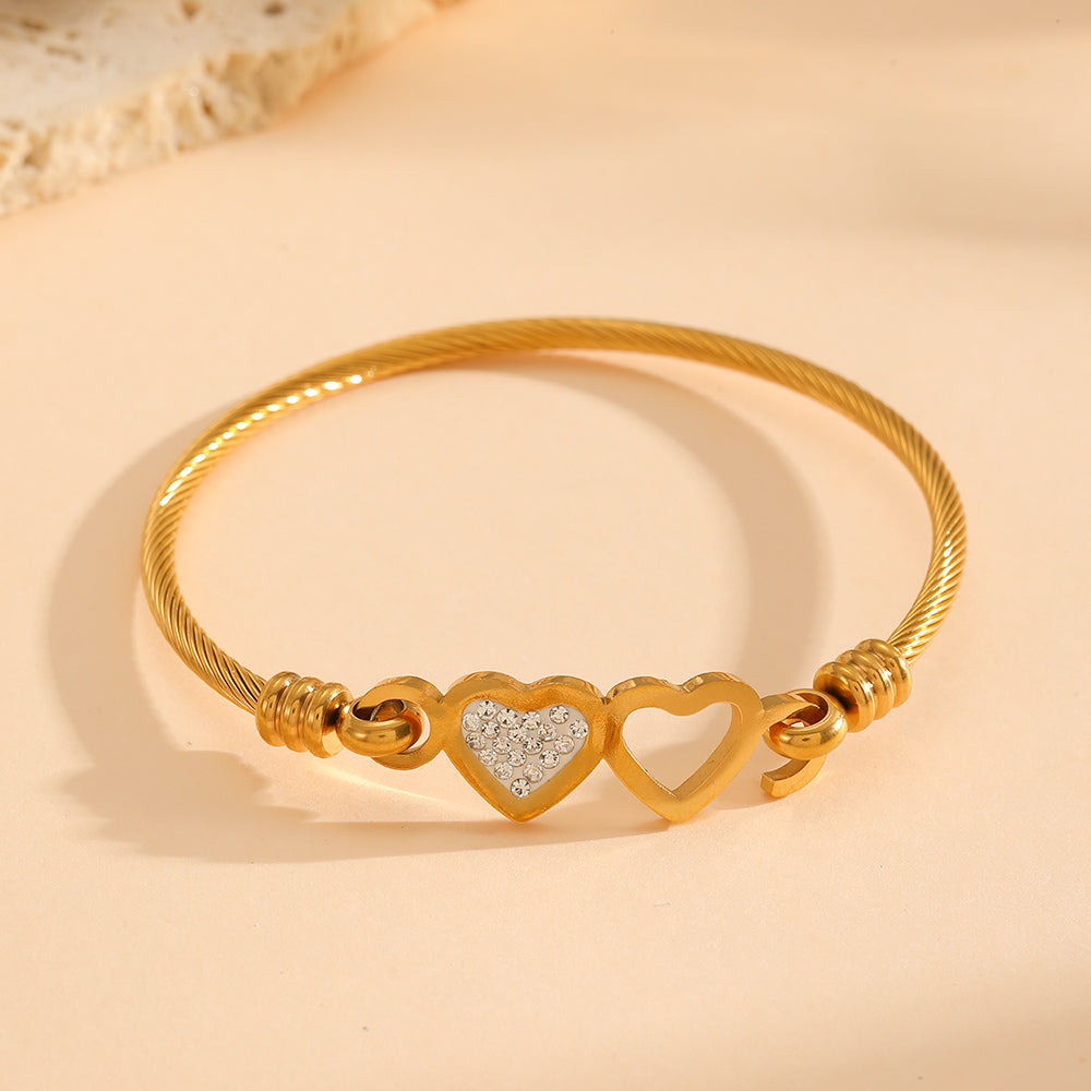 304 Stainless Steel  electroplated 18K Real Gold Multi-style  Bracelet For Women