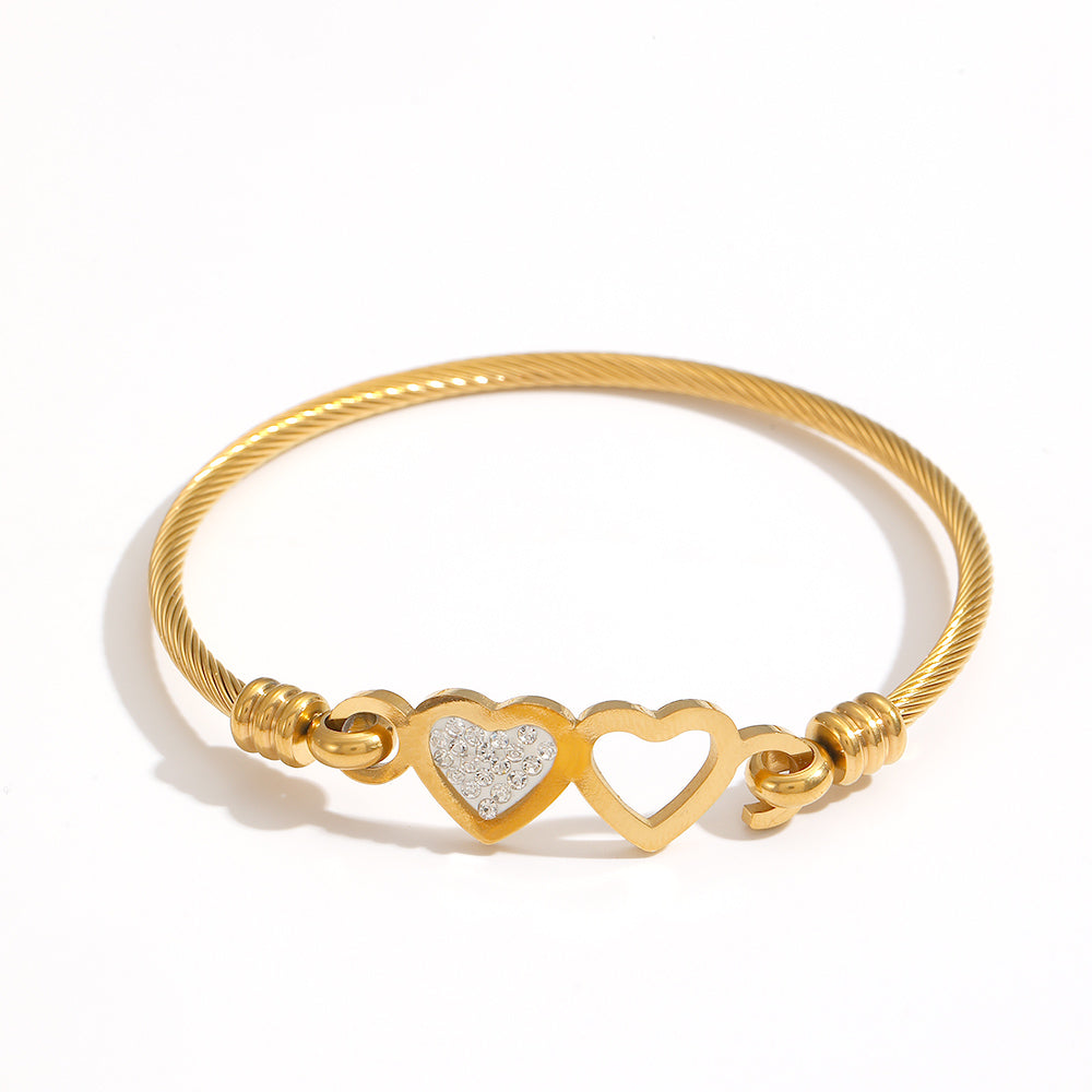 304 Stainless Steel  electroplated 18K Real Gold Multi-style  Bracelet For Women