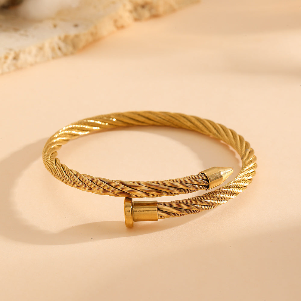 304 Stainless Steel  electroplated 18K Real Gold Multi-style  Bracelet For Women